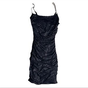 Symphony Black Sparkle Mini Dress